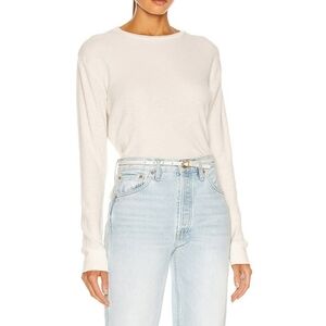 Re/Done x Hanes NWT Vintage White Thermal Long Sleeve Shirt